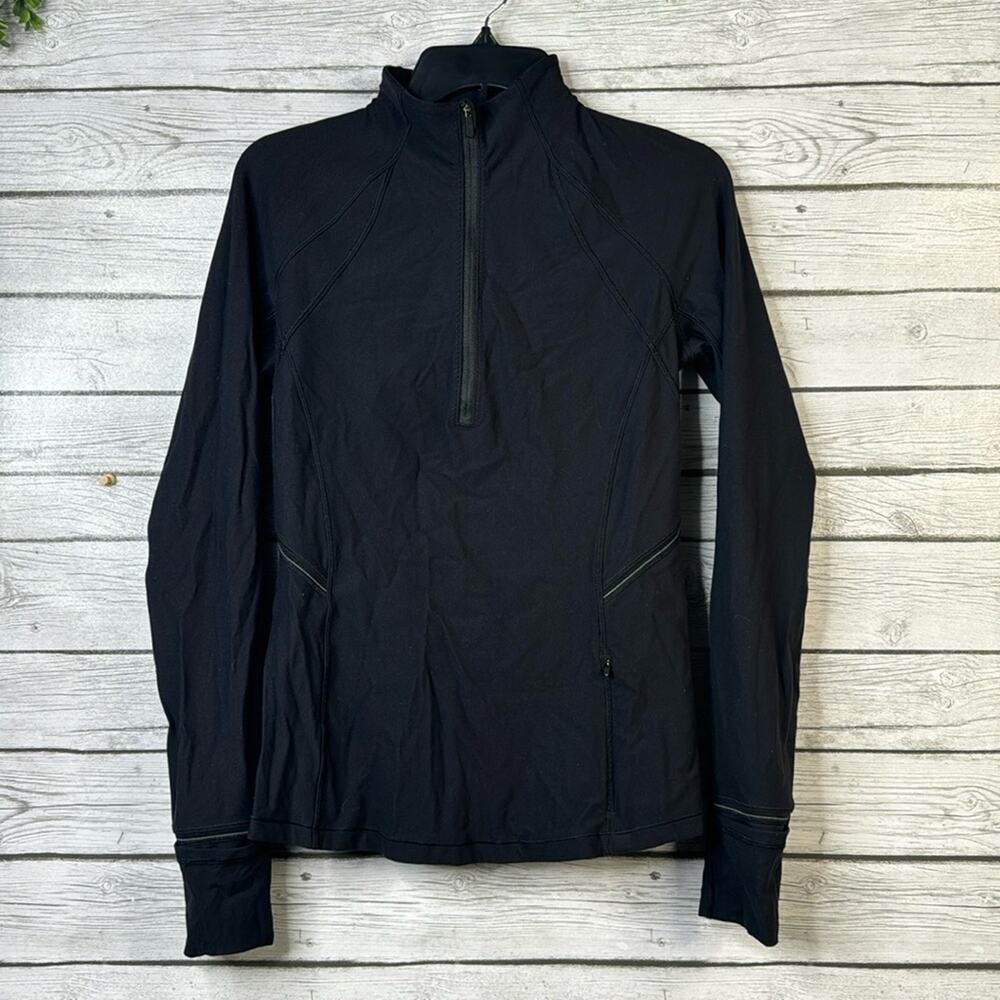 Lululemon 1/2 Zip Pullover Sweater Black Sz 6